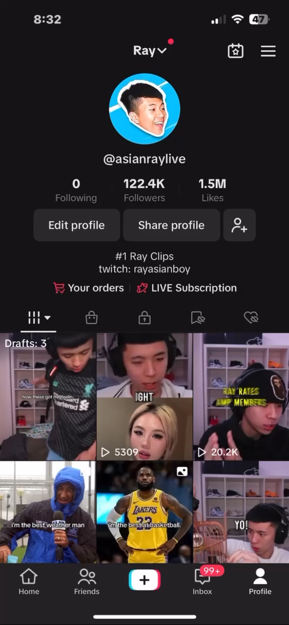 rayasianboy TikTok profile @asianraylive